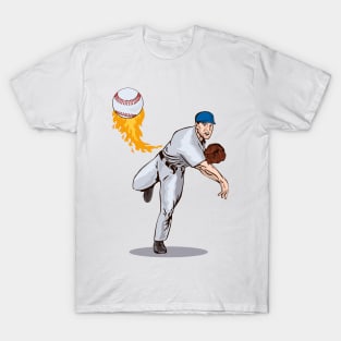 American Baseball Pitcher Retro T-Shirt